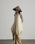 DOINDULGE Ethereal Draped Halter Dress with Voluminous Silk Layers