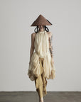 DOINDULGE Ethereal Draped Halter Dress with Voluminous Silk Layers