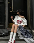 WARDEN EDGE Oversized Off-Shoulder Tee