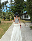 ROVENTE Gathered Cotton Maxi Skirt - PINKPARKS