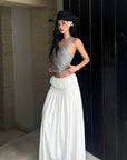 ROVENTE Gathered Cotton Maxi Skirt - PINKPARKS