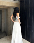ROVENTE Gathered Cotton Maxi Skirt - PINKPARKS