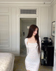 DreamyNerd Heart Knit Cardigan & Camisole Dress Set