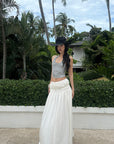 ROVENTE Gathered Cotton Maxi Skirt - PINKPARKS