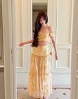 DreamyNerd Off-Shoulder Top & Tiered Skirt Set