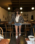 WARDEN EDGE Raw Hem V-Cut Denim Shorts - PINKPARKS
