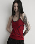 DOINDULGE Curved-Bound Halter Tank Top