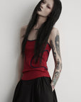 DOINDULGE Curved-Bound Halter Tank Top