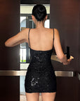 ROVENTE Midnight Glimmer Sequin Dress - PINKPARKS