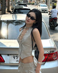ROVENTE Tailored Vest with Lace Panel Back - PINKPARKS