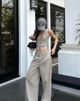 ROVENTE Tailored Vest with Lace Panel Back - PINKPARKS