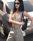 ROVENTE Tailored Vest with Lace Panel Back - PINKPARKS