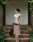 ROVENTE Sculpted Tie-Neck Corset Top - PINKPARKS