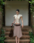 ROVENTE Sculpted Tie-Neck Corset Top - PINKPARKS