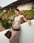 ROVENTE Sculpted Tie-Neck Corset Top - PINKPARKS
