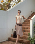 ROVENTE Sculpted Tie-Neck Corset Top - PINKPARKS