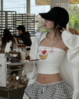 WARDEN EDGE Strawberry Cupcake Graphic Tube Top - PINKPARKS