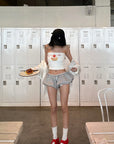 WARDEN EDGE Strawberry Cupcake Graphic Tube Top - PINKPARKS