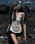 WARDEN EDGE Monochrome Contrast Waistband Shorts - PINKPARKS