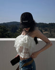 WARDEN EDGE Layered Lace Mesh Cami Top - PINKPARKS