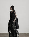 DOINDULGE Drape Shoulder Vest with Asymmetric Hemline and Textured Knit