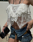 WARDEN EDGE Layered Lace Mesh Cami Top - PINKPARKS