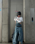 WARDEN EDGE Graffiti Puppy Graphic Cropped Tee - PINKPARKS