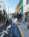 WARDEN EDGE Ultra Wide-Leg Washed Overalls - PINKPARKS