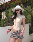 ROVENTE Sculpted Tie-Neck Corset Top - PINKPARKS