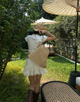 ROVENTE Ruched Tie-Front Top & Frill Mini Skirt Set - PINKPARKS