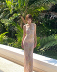 DreamyNerd Floral Sheer Backless Slip Dress - PINKPARKS