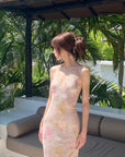 DreamyNerd Floral Sheer Backless Slip Dress - PINKPARKS