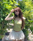 DreamyNerd Eyelet Bubble Mini Skirt - PINKPARKS