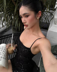ROVENTE Midnight Glimmer Sequin Dress - PINKPARKS