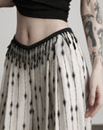 DOINDULGE Embellished Wide-Leg Pants with Beaded Draped Waistline