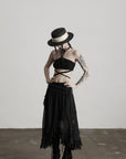 DOINDULGE Sculpted Embellished Halter Top