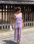 DreamyNerd Mesh Cascade Ruffle Gown - PINKPARKS