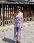 DreamyNerd Mesh Cascade Ruffle Gown - PINKPARKS