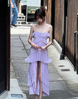 DreamyNerd Mesh Cascade Ruffle Gown - PINKPARKS