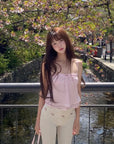 DreamyNerd Rosette Flared Knit Pants - PINKPARKS