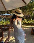 ROVENTE Sequin Halter Maxi Dress with Keyhole Front - PINKPARKS