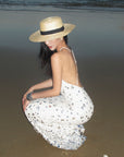 ROVENTE Sequin Halter Maxi Dress with Keyhole Front - PINKPARKS