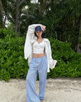 ROVENTE Riviera Striped Wide-Leg Pants - PINKPARKS