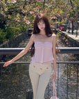 DreamyNerd Rosette Flared Knit Pants - PINKPARKS