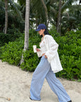 ROVENTE Riviera Striped Wide-Leg Pants - PINKPARKS