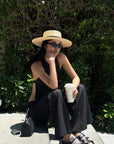 ROVENTE Pinstripe Tailored Wide-Leg Pants - PINKPARKS