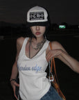 WARDEN EDGE Ribbed Cotton Slim Racer Tank Top - PINKPARKS