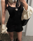 WARDEN EDGE Asym Pleated Rib Knit Mini Dress - PINKPARKS
