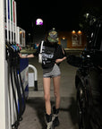 WARDEN EDGE Slashed Shoulder Graphic T-Shirt - PINKPARKS