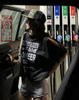 WARDEN EDGE Slashed Shoulder Graphic T-Shirt - PINKPARKS
